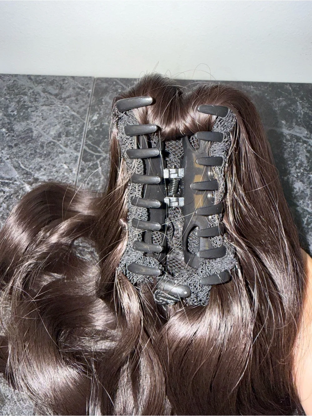 NEW Luxurious Dark Brown Curled Claw Clip Ponytail Extension